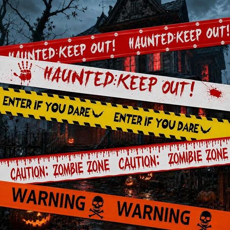Decoration Halloween, Bande Avertissement 45m, Ruban Pour Déco Halloween (1/5)