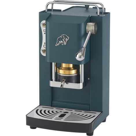 FABER COFFEE MACHINES 3.0 Pro Essential  Cafetera ESE compacta de 44 mm con bidón de cristal, soporte para cápsulas extraíble y prensa ajustable de latón (verde británico, cromo)