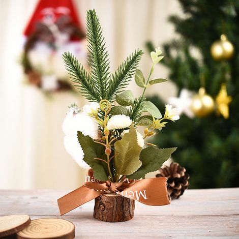 Arbre De Noël Miniature - Décoration De Table En PET - Pour Bureau Étagère Cheminée Comptoir - Lot De 5 (1/5)