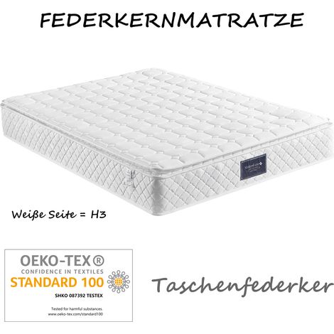 Materasso 140x200, Materasso 140, Materasso 140x200 spessore 25 cm, Materasso 2 piazze, Materasso in schiuma fredda a 7 zone, 100% Oeko-Tex, Comfort eccezionale