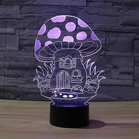 Veilleuse 3D champignon mignon Qinwei, lampe de table LED à 7 couleurs changeantes, cadeau de Noël (1/5)