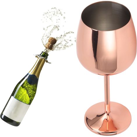 Verres à pied en acier inoxydable, verres à vin originaux pour bar, coupes à champagne (1/5)