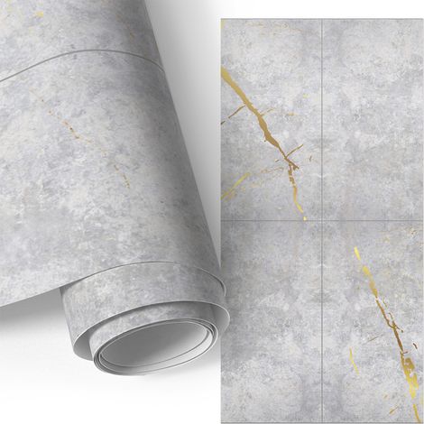 Möbelfolie - Selbstklebend - Klebefolie - Wasserfest - für Arbeitsplatte - Küchenschränke - Stein-Eleganz 50x100 cm