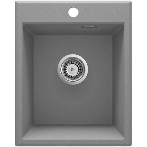 Lavello cucina in granito con 1 vasca 40x50 cm grigio metallizzato - Lyra
