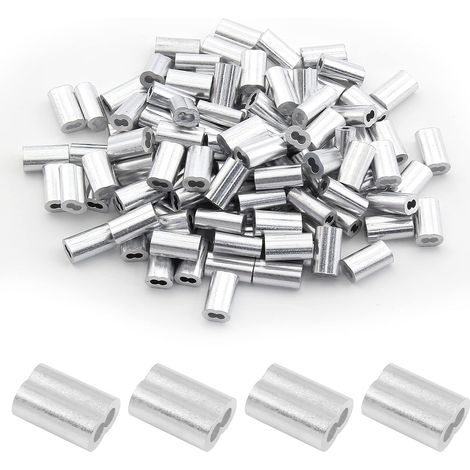 200 manchons à sertir en aluminium (2 mm) pour câbles et fils métalliques (1/5)