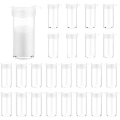 Salière Et Poivrière - 24 Pièces - Plastique Transparent - Couvercle Étanche - Pour Cuisine Camping BBQ - 4,3x1,7 Cm (1/5)