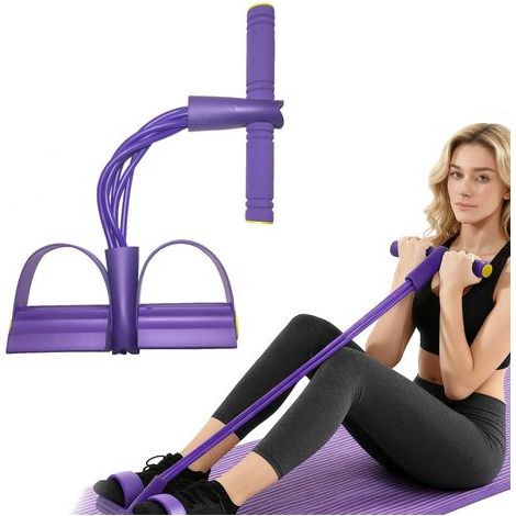 Bandes de Résistance avec Poignées, Élastique de Fitness à 6 Tubes, Bandes de Résistance pour l’Entraînement, Équipement de Fitness en Latex pour Bras, Jambes, Taille et Abdomen (1/4)