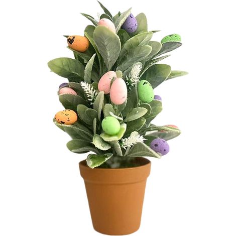 Bonsai - Œufs De Pâques En Mousse - Plante Artificielle Pour Décoration De Table De Printemps - Intérieur - 1 Pièce (1/5)