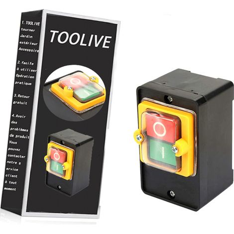 Dontodent – Interrupteur à bouton étanche 10A 220/380V – Démarrage autobloquant – Pour équipements mécaniques – Installation facile (1/5)