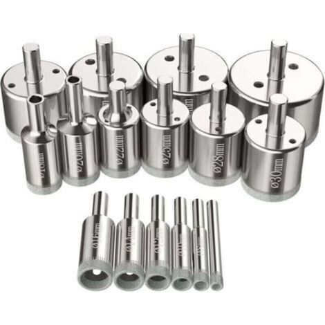 Tin Tinker et Tirpan – Coffret de 16 scies diamantées, scie cloche Forest, 6–50 mm, outil de perçage pour verre, acier au carbone, céramique, porcelaine, carrelage, marbre (1/5)
