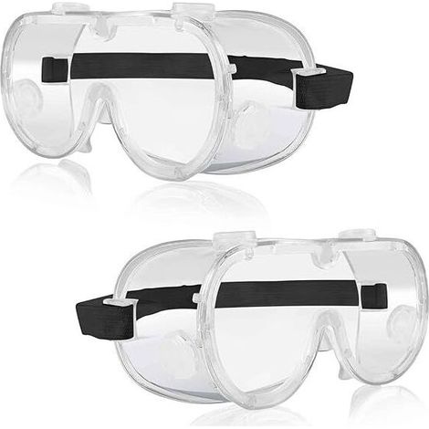 Lunettes de sécurité 2PCS masque protection PC plastique anti-éclaboussures anti-sable pour laboratoire industrie pharmaceutique (1/5)