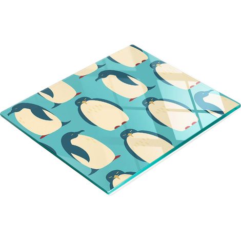 Dekoratives Küchenschneide- und Servierbrett aus Glas, Pinguine, 60 x 52 cm (1/5)