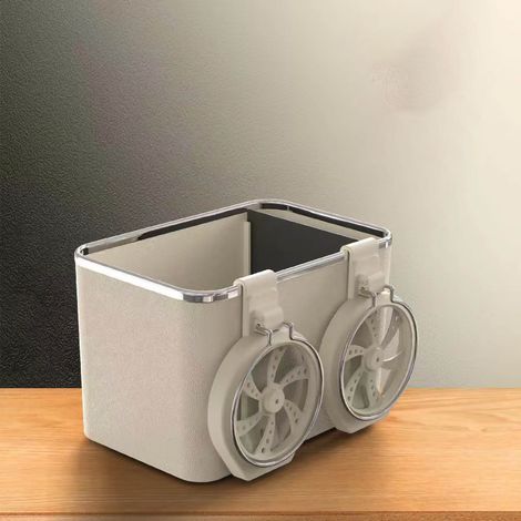 Boîte de Rangement Multifonctionnelle pour Accoudoir avec Porte-gobelet pour L'organisation de la Console de Voiture (Beige).