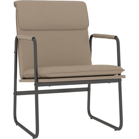 Fauteuil lounge couleur cappuccino, dimensions 55x64x80 cm, en similicuir. (1/5)