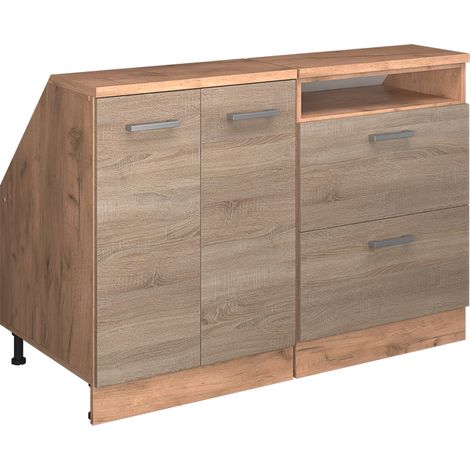 Meuble sous pente R-Line, Sonoma, 120cm Lot de 2 caissons 60 cm de profondeur, Vicco