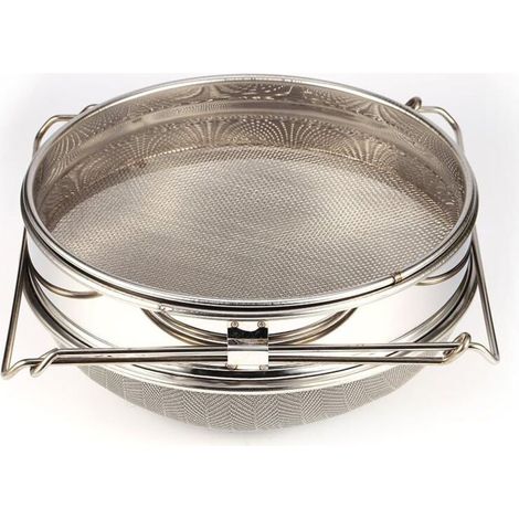 SABIR Filtre de Miel Double, Passoire de Miel Double Couche en Acier Inoxydable Tamis de Miel Portable avec Bras Réglable pour Apiculture Rucher (1/5)