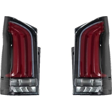 Feux arrière, compatibles avec les feux arrière Benz Vito 2016-2024, matériau LED, fonction de signal dynamique, Rouge-Noir (1/2)