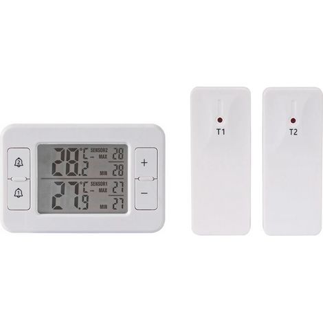 Drahtloses Übertragungsthermometer LCD Digitalalarm Kühlschrank Gefrierschrank Elektronischer Temperatursensor Innen Außen (1/5)