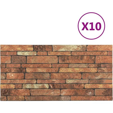Maison Exclusive - Pannelli da parete 10 pz 100 x 50 cm Marrone e bianco (1/4)