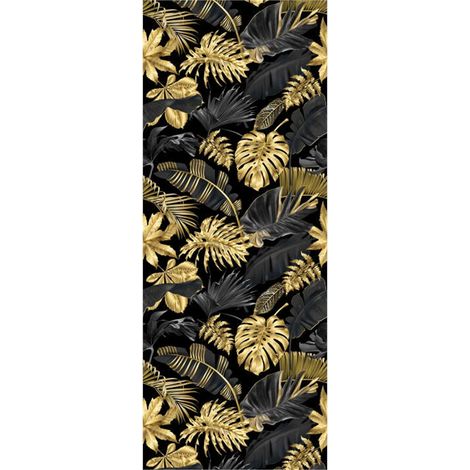 Panneau mural douche en alu-composite VIPANEL - Inspiration Nature Décor Feuillage Doré - Finition Velvet - 100x255cm (1/5)
