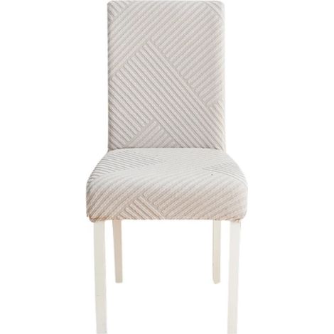 HOUSSE DE CHAISE À RAYURES GRIS CLAIR JACQUARD [10-Z2-JSZ] (1/4)