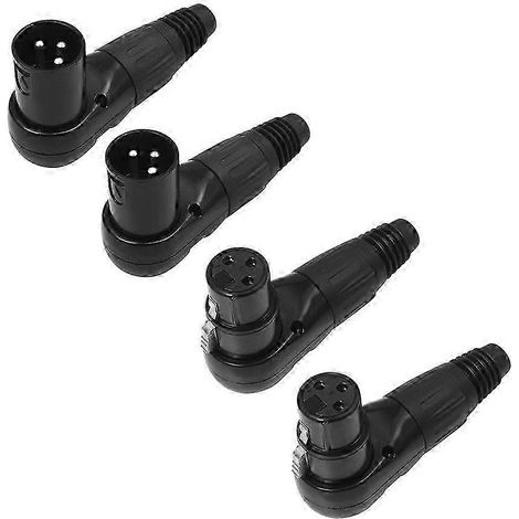 Connecteur XLR 3 broches, adaptateur jack mâle/femelle XLR 3 broches pour microphone, connecteur à 90 degrés compatible avec les systèmes de haut-parleurs kns (1/5)
