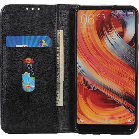 Funda de cuero para Samsung Galaxy S24 Ultra, tipo cartera de cuero Litchi, negra. (1/5)