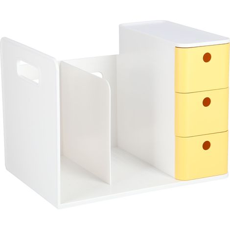 Étagère de bureau multifonctionnelle à tiroirs pour livres, rangement pour fournitures scolaires, étagère à livres (1/5)