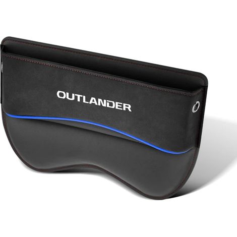 (Pour noir) Boîte de rangement universelle pour siège auto Mitsubishi Outlander, organisateur d'espace entre les sièges, sac latéral avec trou pour câble de chargement. (1/5)
