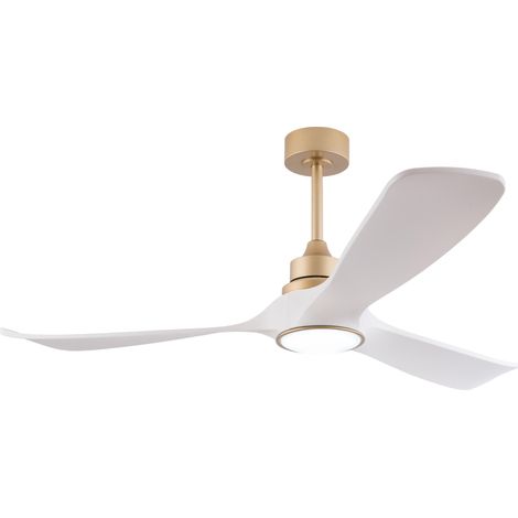 Deckenventilator 132 cm weiß und gold mit Licht und Fernbedienung MODENUIT (1/5)