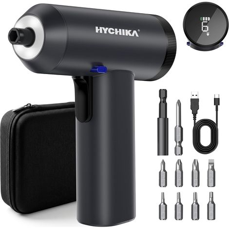 Tournevis Électrique Sans Fil 6 Nm,2200mAh Compacte Perceuse Visseuse 7 Réglages,Rechargeable USB avec Écran LED,Mini Visseuse Dévisseuse Kit,Embouts pour Réparation Électronique,et Maison (1/5)