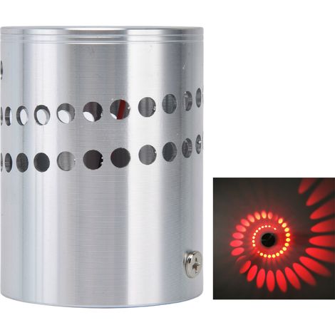 Applique murale LED 3W en aluminium, applique murale LED spirale moderne et créative, lampe de chevet pour salon, lampe décorative multi-orifices pour bar ou couloir, lumière rouge (1/5)