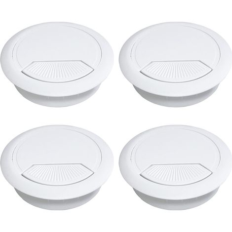 CCYKXA Lot de 4 passe-câbles ronds pour bureaux, diamètre de perçage 60 mm, pour tables, bureaux et plans de travail.