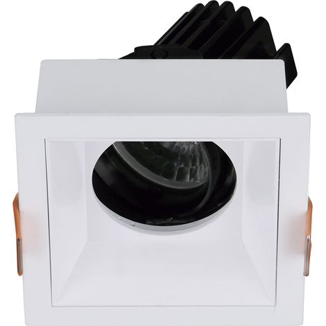 Empotrable techo tilt VIP2 Square Round LED COB 10.60W 1317lm(1005lm) CRI90 2700K 38º Blanco Blanco