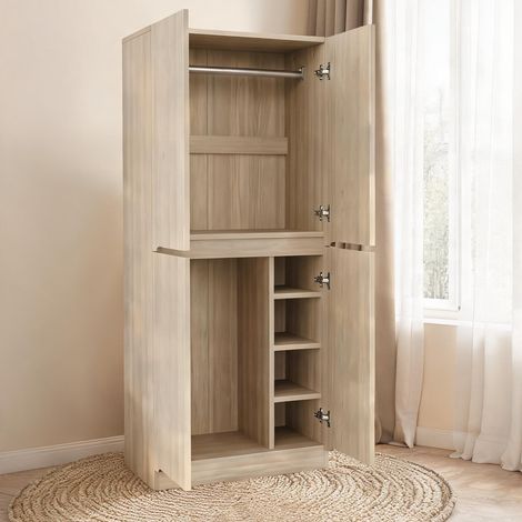 Commode coloris natural bois en bois 70 x 40 x 170 cm (1/5)