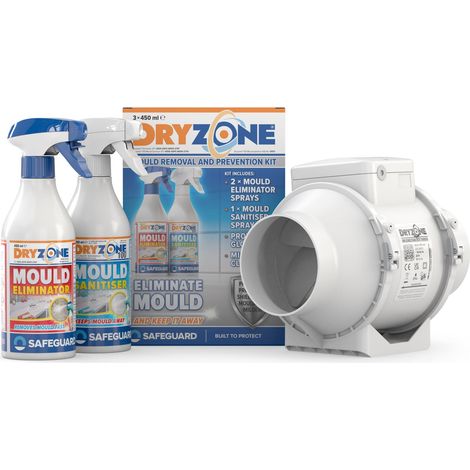 Dryzone In-Line Timer Fan Kit & Mould Remover & Prevention Kit