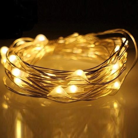 Stringa serie 100 luci di Natale micro led Bianco Caldo a batterie impermeabile e immergibile 10.2 mt IP65 catena per esterno e interno luminarie addobbi e decori natalizi Bianco Caldo 10.2 metri - 10 (1/5)