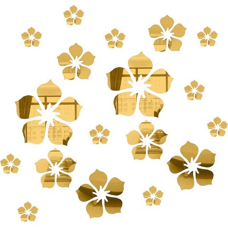 Acryl-Spiegel-Wandtattoo Silberne Blume – Selbstklebend, rückstandsfrei – Für Wände, Türen, Möbel – 1 Stück (1/5)