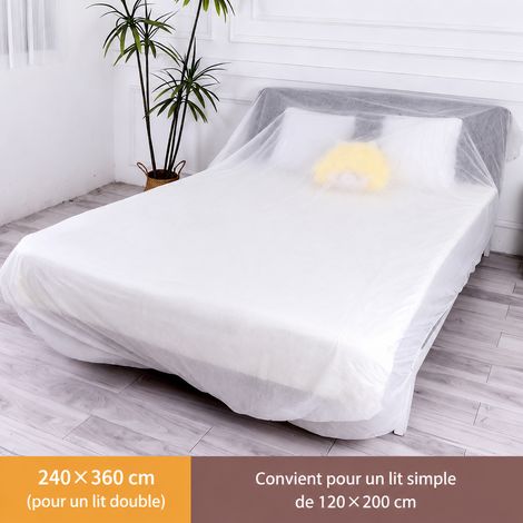 Lot de 2 housses de protection anti-poussière 240 x 360 cm blanc non-tissé pour grand canapé 2 places 360cm 2 réf 5827 1 × 1 × 1 cm 440 g – Livraison gratuite