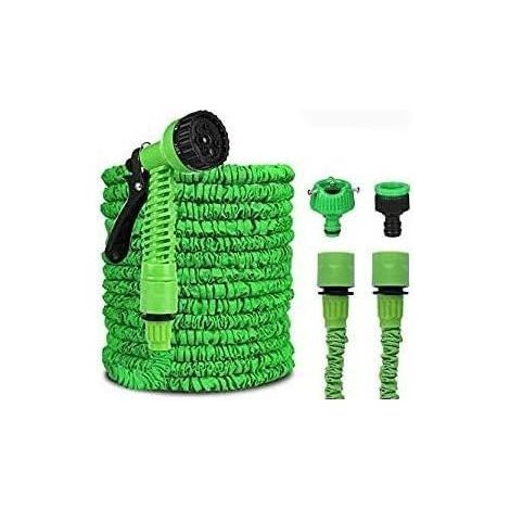 Tuyau d'Arrosage Extensible, Tuyau d'eau télescopique 15M / 50FT avec 8 Fonctions Pistolet, pour Jardinage, Laver la Voiture, Arroser, Baigner Animal, Camping etc(Anti-Fuite - Léger - Vert ) (1/5)