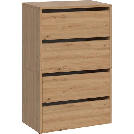Zapatero Modo X2, doble, 4 estantes, ROBLE artesanal (1/5)