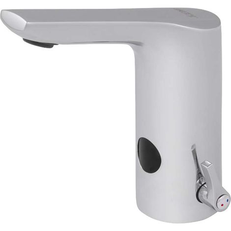 Sanela Rubinetteria a sensore - Miscelatore automatico per lavabo, alimentazione 230V AC/24V DC, cromo SLU 76
