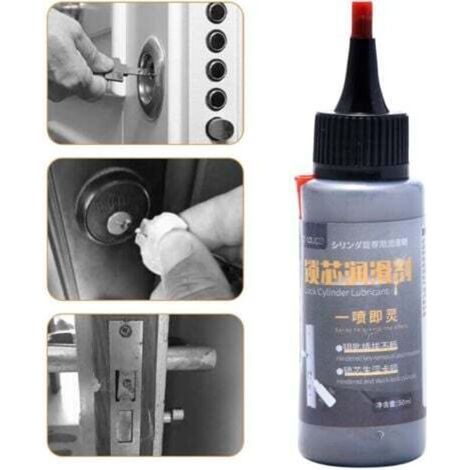 Lubrificante per serrature a grafite da 100 ml, lubrificante professionale per serrature, lubrificante secco in polvere di grafite, contenuto di lubrificante alla grafite per cilindro della serratura (1/5)