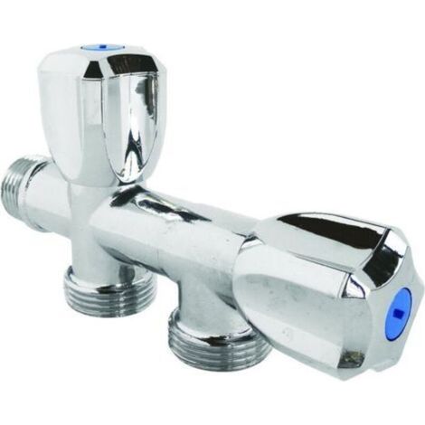 Robinet machine à laver double en ligne - mâle 3/4\