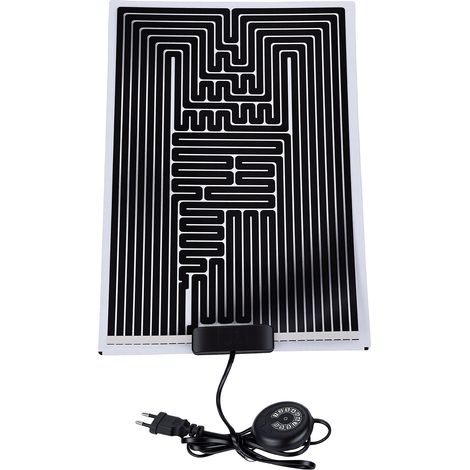 Tapis chauffant pour reptile contrôle de température 10 niveaux chauffage rapide tapis de terrarium pour gecko, serpent, tortue, grenouille, araignée 40W, 28 X 42 cm / 11 16.5 in prise EU (1/5)