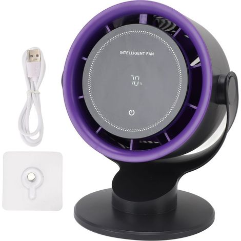 Ventilateur de bureau rechargeable USB sans batterie silencieux portable avec affichage numérique ajustable à 100 vitesses pour bureau maison camping (1/5)