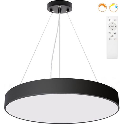 Kramfor BIG Suspend, 50W, Ø60cm, CCT, negro, Blanco dual, regulable