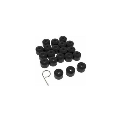 20 Radmutternabdeckungen für VW Golf – Schwarzer Kunststoff – Ovale Radbolzenschutzkappen 15x30 mm – Einfache Montage – 20 Stück – Crezuo