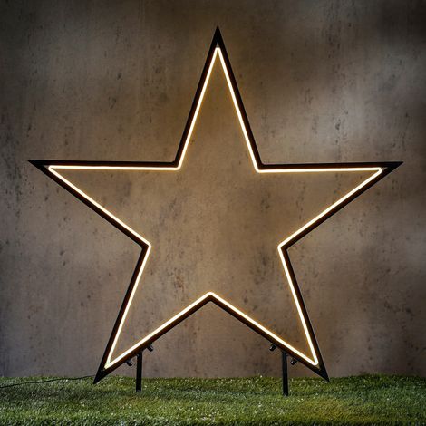 Luca Lighting Garden Neon Gartenstecker Stern 73 cm warmweiß