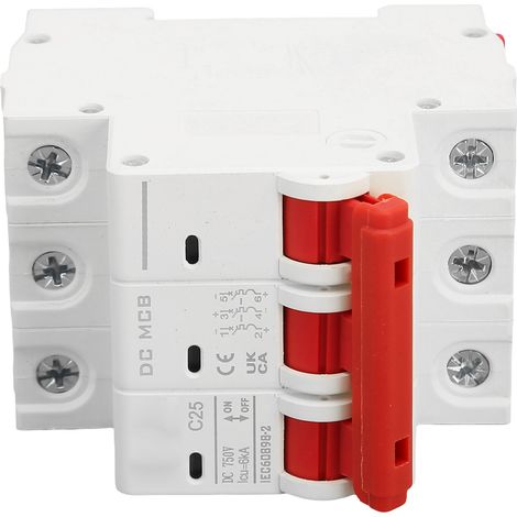 Gleichstrom-Leistungsschalter mit Kurzschlussschutz und Trennfunktion, 750 V, 25 A, 3-polig, für Photovoltaik-Solaranlagen (1/5)